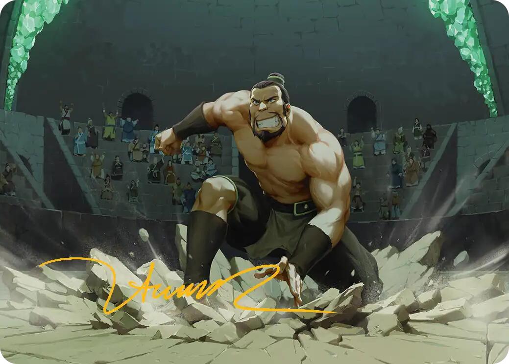 The Boulder, Ready to Rumble Art Card (Gold-Stamped Signature) [Avatar: The Last Airbender Art Series] | Shuffle n Cut Hobbies & Games