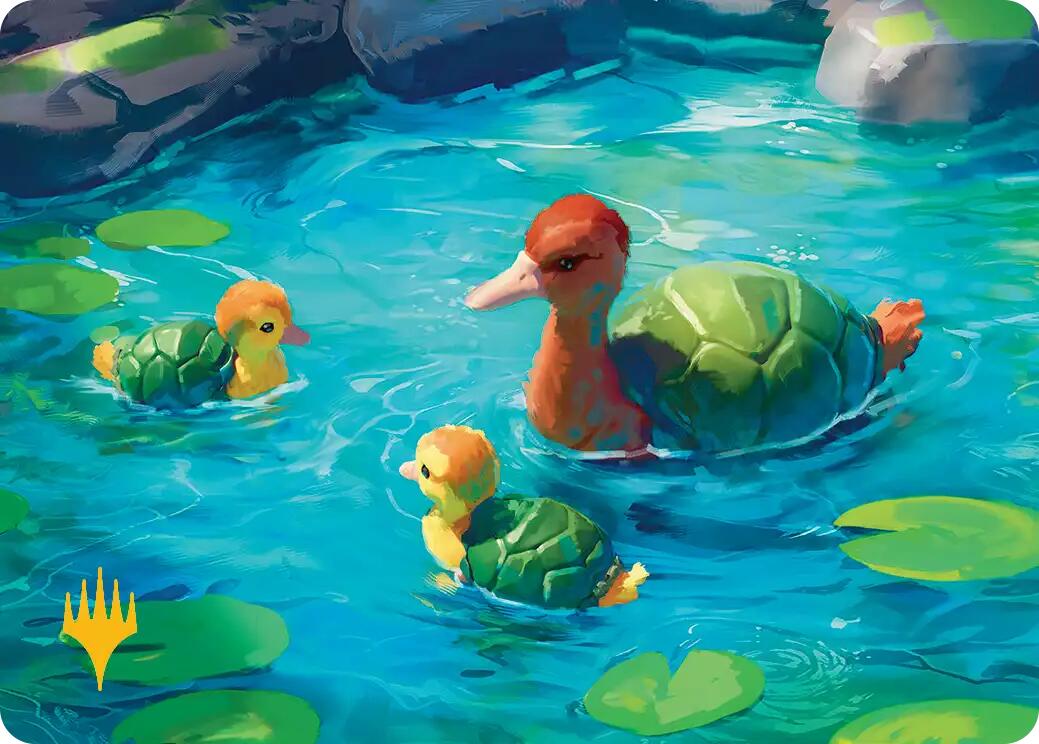 Turtle-Duck Art Card (Gold-Stamped Planeswalker Symbol) [Avatar: The Last Airbender Art Series] | Shuffle n Cut Hobbies & Games