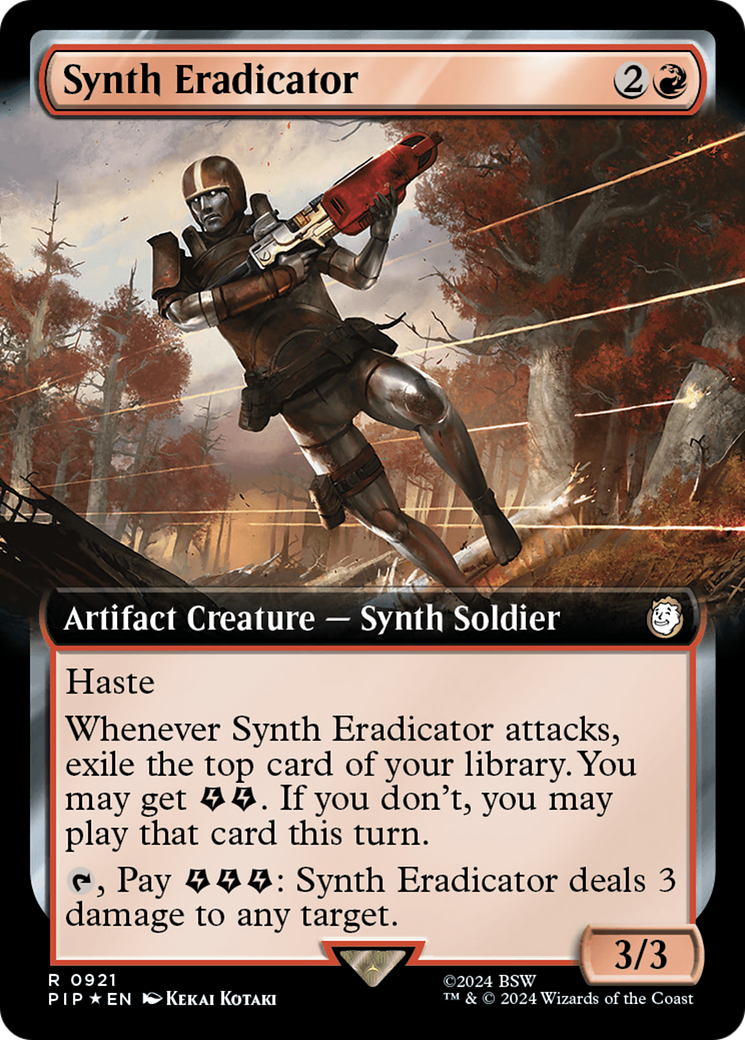 Synth Eradicator (Extended Art) (Surge Foil) [Fallout] | Shuffle n Cut Hobbies & Games
