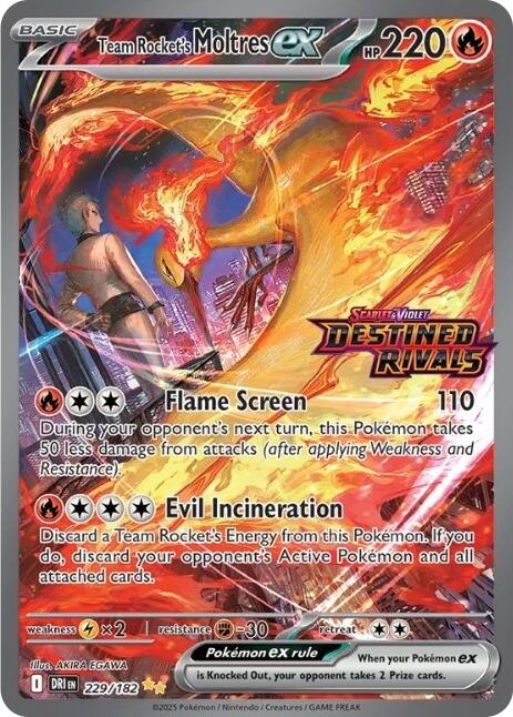 Team Rocket's Moltres ex (229/182) (Destined Rivals Stamp) [Miscellaneous Cards] | Shuffle n Cut Hobbies & Games