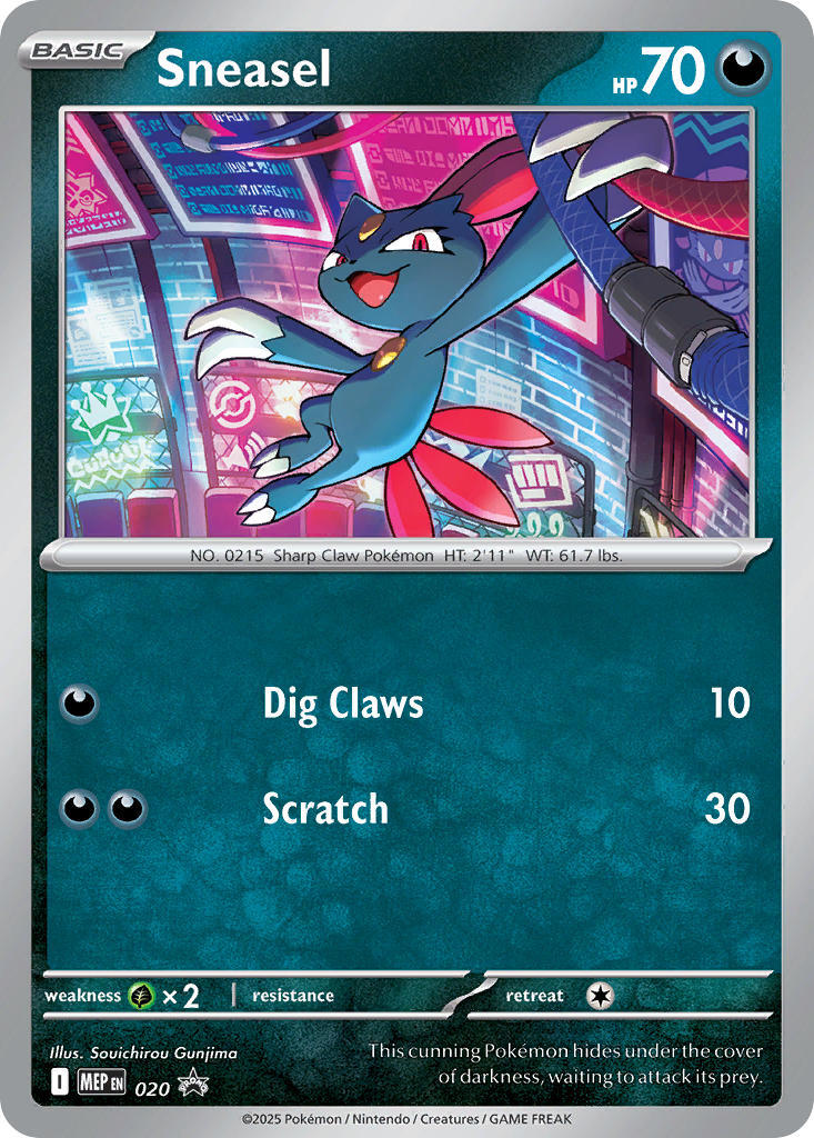 Sneasel (020) (Cosmos Holo) [Mega Evolution Promo] | Shuffle n Cut Hobbies & Games