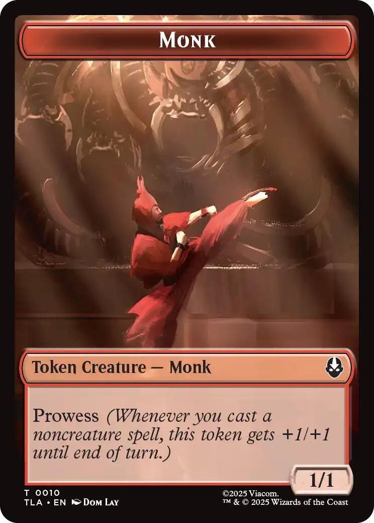 Monk // Food (0021) Double-Sided Token [Avatar: The Last Airbender Tokens] | Shuffle n Cut Hobbies & Games