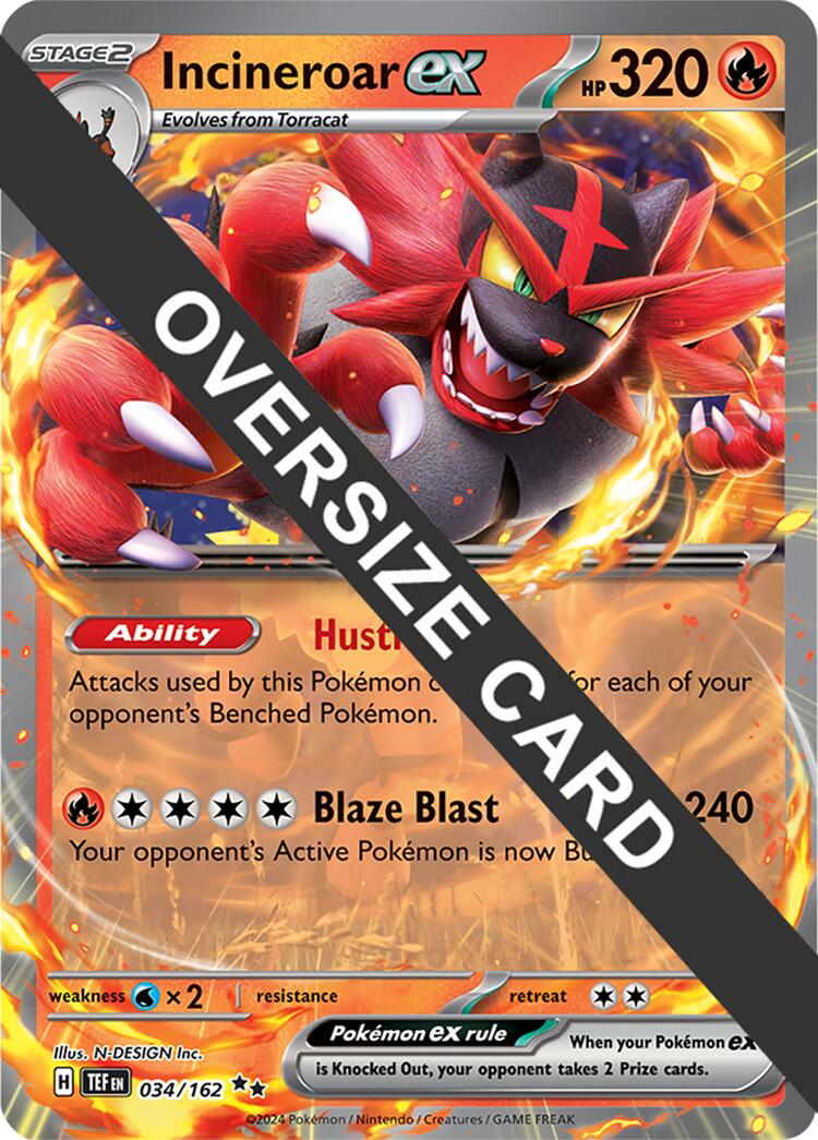 Incineroar ex (034/162) (Jumbo Card) [Scarlet & Violet: Temporal Forces]