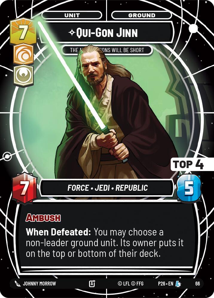 Qui-Gon Jinn - The Negotiations Will Be Short (Top 4) (66) (66) [Sector and Regional Promos: Season 1] | Shuffle n Cut Hobbies & Games