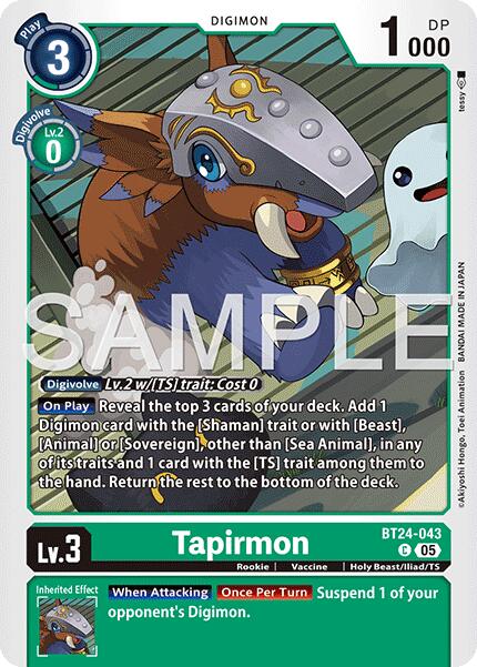 Tapirmon [BT24-043] [Time Stranger] | Shuffle n Cut Hobbies & Games
