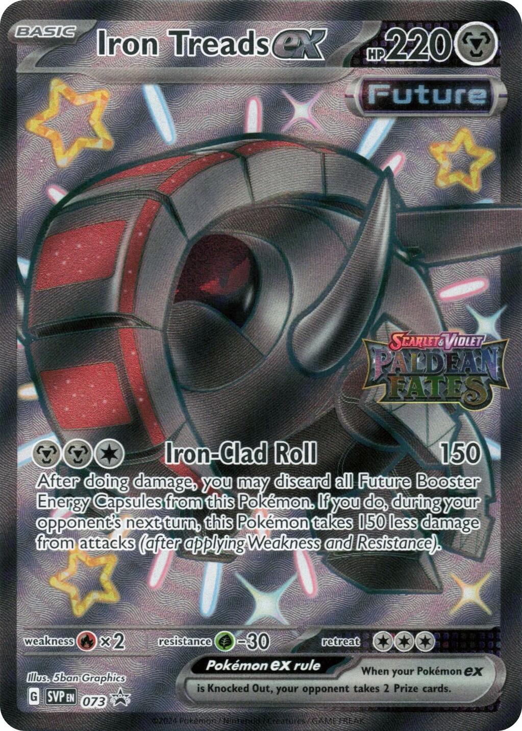 Iron Treads ex (073) (Paldean Fates Stamped) [Scarlet & Violet: Paldean Fates] | Shuffle n Cut Hobbies & Games