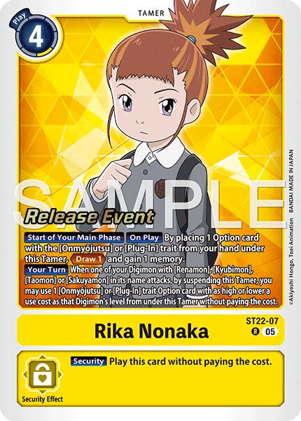 Rika Nonaka [ST22-07] [Starter Deck: Amethyst Mandala Advanced Deck Set Release Event Cards] | Shuffle n Cut Hobbies & Games
