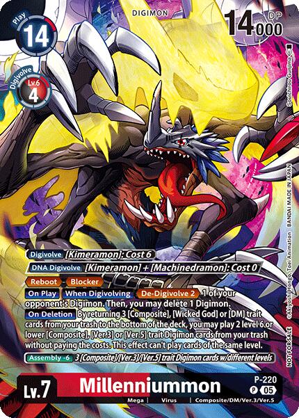 Millenniummon [P-220] (Time Stranger Box Topper) [Promotional Cards] | Shuffle n Cut Hobbies & Games