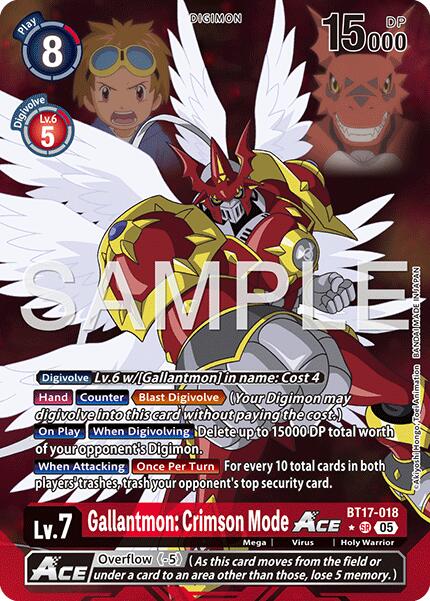 Gallantmon: Crimson Mode ACE [BT17-018] (Alternate Art) [Advanced Booster Digimon Generation] | Shuffle n Cut Hobbies & Games