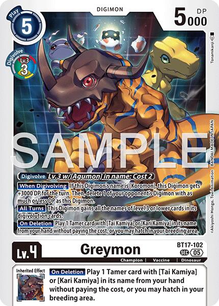 Greymon [BT17-102] [Advanced Booster Digimon Generation] | Shuffle n Cut Hobbies & Games