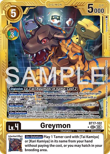 Greymon [BT17-102] (Alternate Art) [Advanced Booster Digimon Generation] | Shuffle n Cut Hobbies & Games