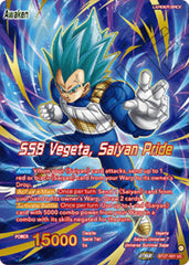 Vegeta // SSB Vegeta, Saiyan Pride (Championship 2025 Finals Alternate Art Leader Card) (BT27-001) [Tournament Promotion Cards] | Shuffle n Cut Hobbies & Games