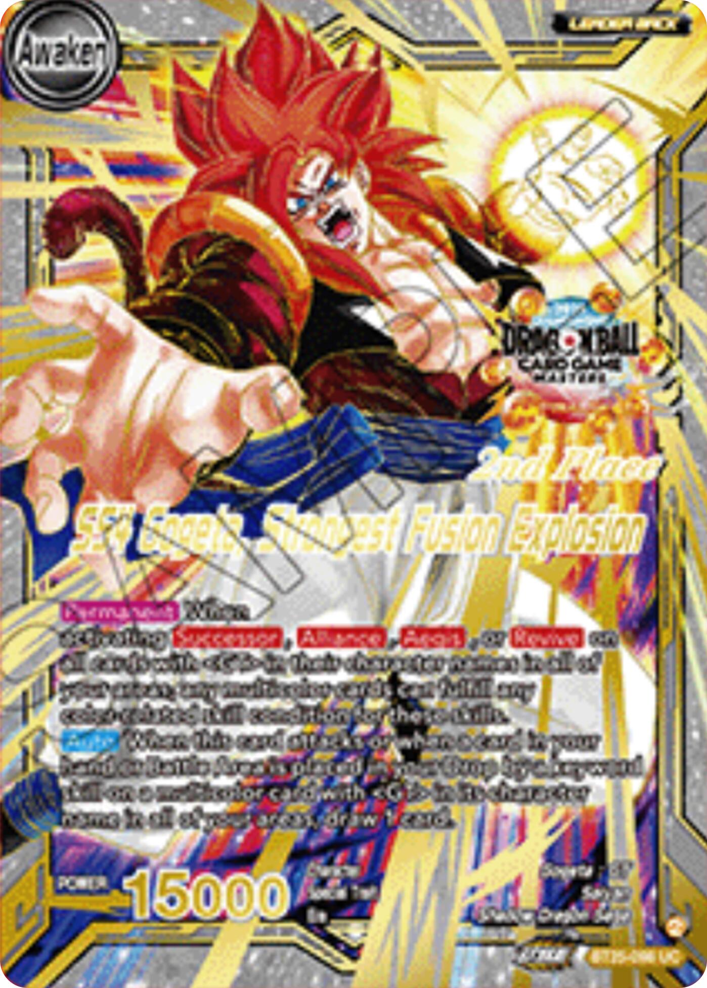 SS4 Son Goku & SS4 Vegeta // SS4 Gogeta, Strongest Fusion Explosion (2nd Place) (BT25-098) [Tournament Promotion Cards] | Shuffle n Cut Hobbies & Games