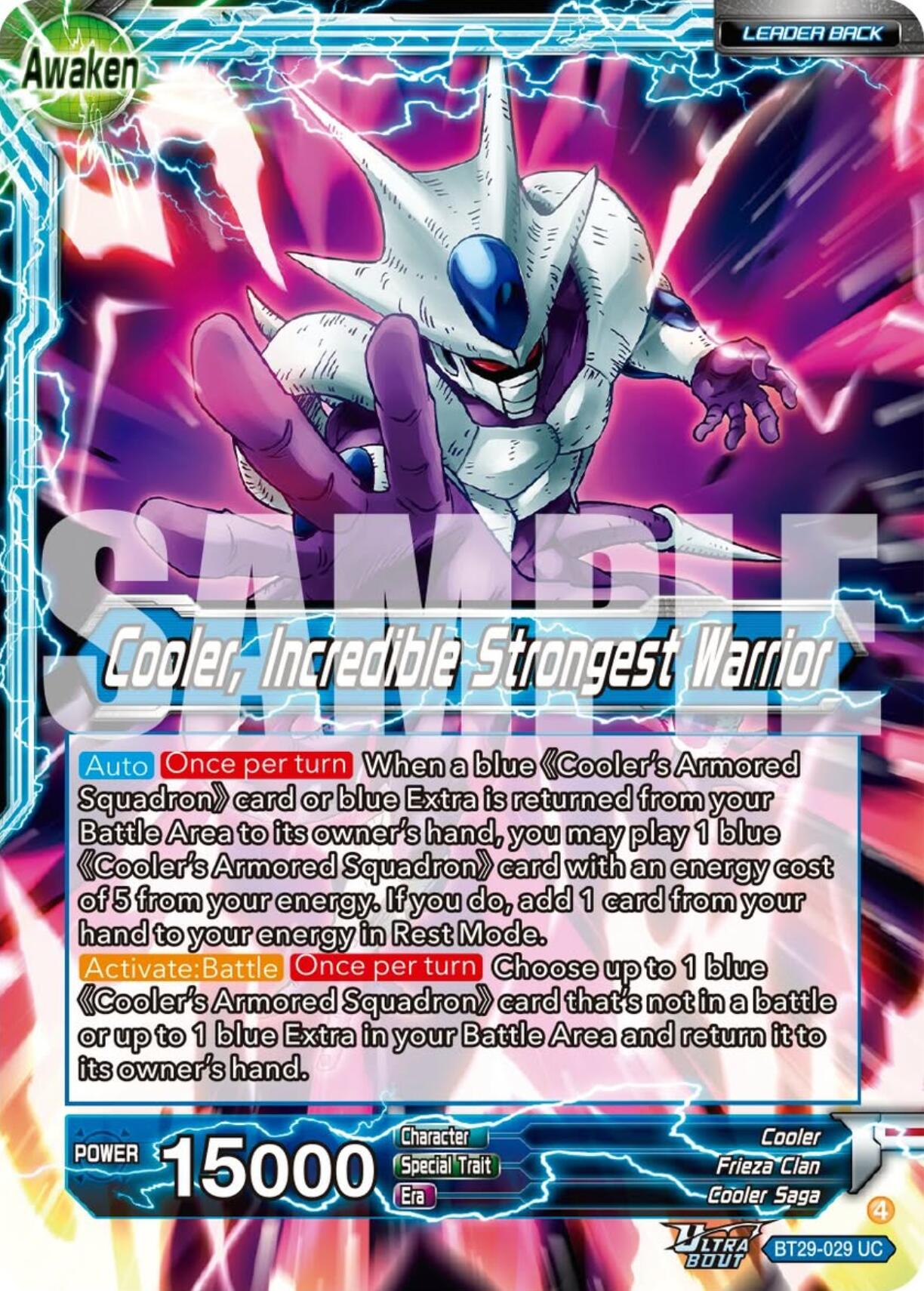 Cooler // Cooler, Incredible Strongest Warrior (BT29-029) [Fearsome Rivals] | Shuffle n Cut Hobbies & Games