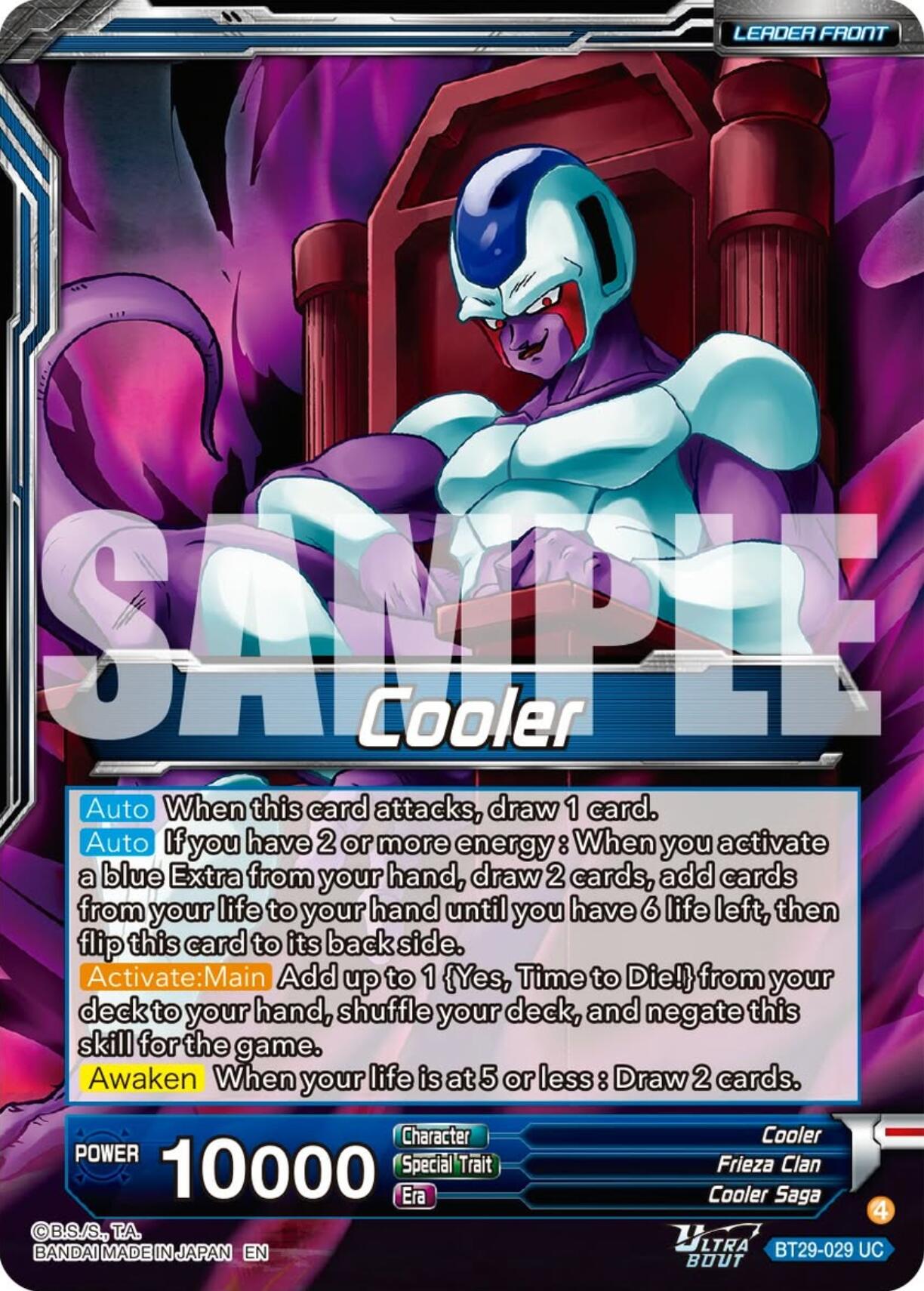 Cooler // Cooler, Incredible Strongest Warrior (BT29-029) [Fearsome Rivals] | Shuffle n Cut Hobbies & Games