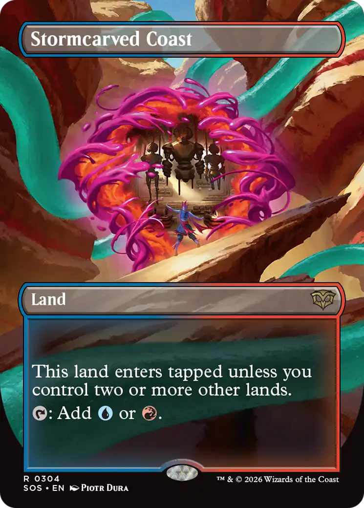 Stormcarved Coast (Borderless) [Secrets of Strixhaven] | Shuffle n Cut Hobbies & Games
