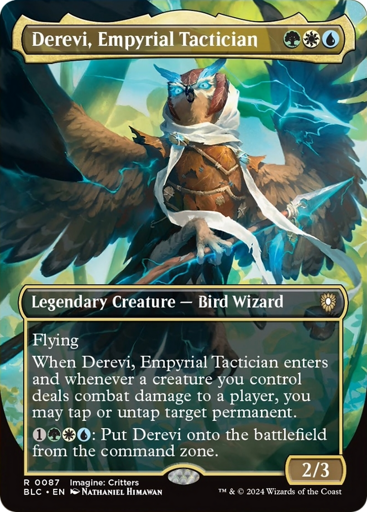Derevi, Empyrial Tactician (Borderless) [Bloomburrow Commander] | Shuffle n Cut Hobbies & Games