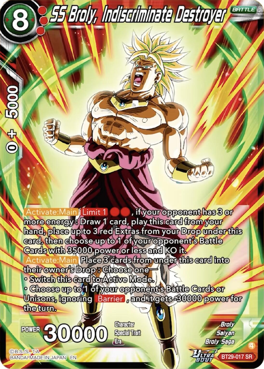 SS Broly, Indiscriminate Destroyer (BT29-017) [Fearsome Rivals] | Shuffle n Cut Hobbies & Games