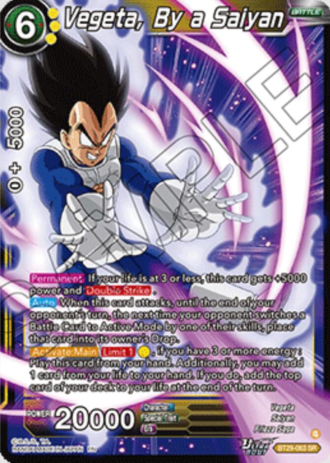 Vegeta, By a Saiyan (BT29-063) [Fearsome Rivals] | Shuffle n Cut Hobbies & Games