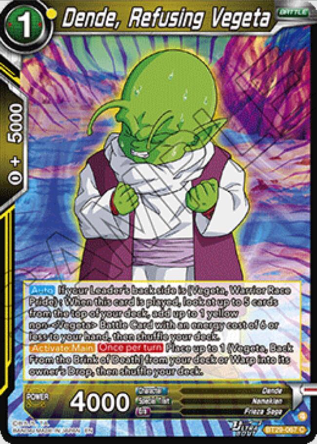 Dende, Refusing Vegeta (BT29-067) [Fearsome Rivals] | Shuffle n Cut Hobbies & Games