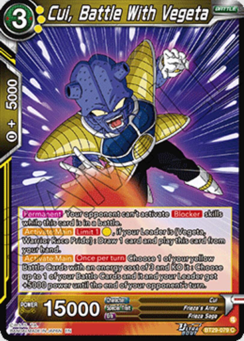 Cui, Battle With Vegeta (BT29-079) [Fearsome Rivals] | Shuffle n Cut Hobbies & Games