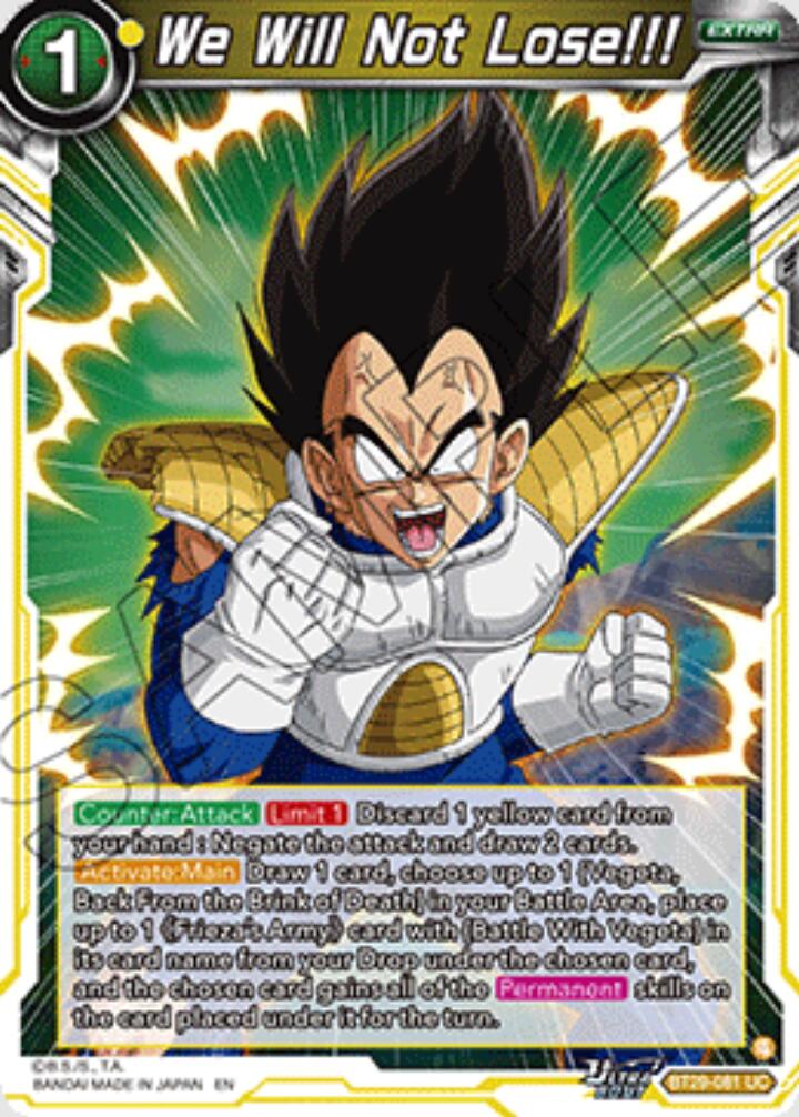 We Will Not Lose!!! (BT29-081) [Fearsome Rivals] | Shuffle n Cut Hobbies & Games