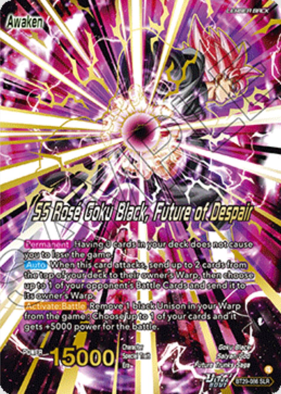 Goku Black // SS Rose Goku Black, Future of Despair (SLR) (BT29-086) [Fearsome Rivals] | Shuffle n Cut Hobbies & Games