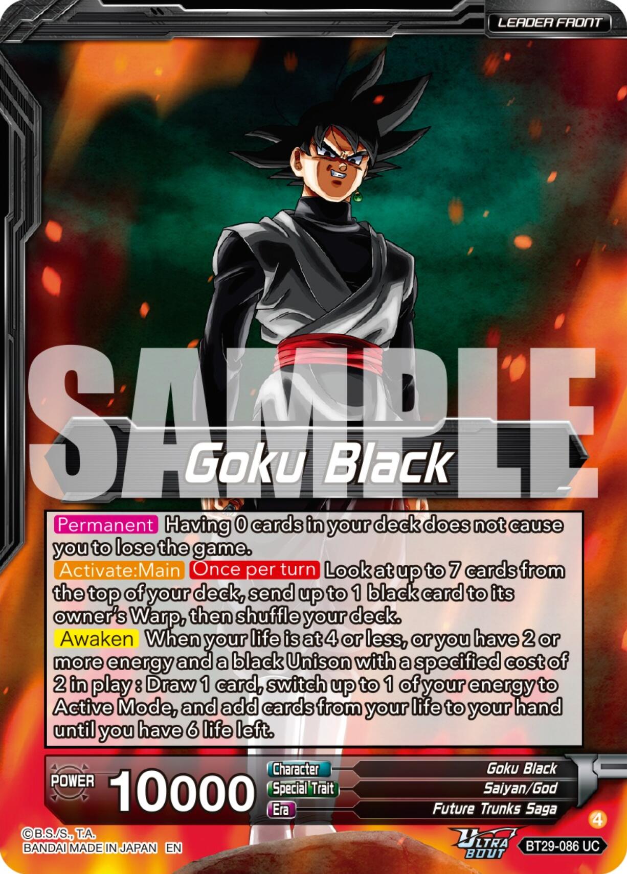 Goku Black // SS Rose Goku Black, Future of Despair (SLR) (BT29-086) [Fearsome Rivals] | Shuffle n Cut Hobbies & Games