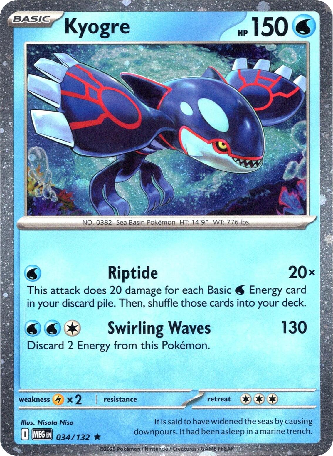 Kyogre (034/132) (Cosmos Holo) [Miscellaneous Cards] | Shuffle n Cut Hobbies & Games