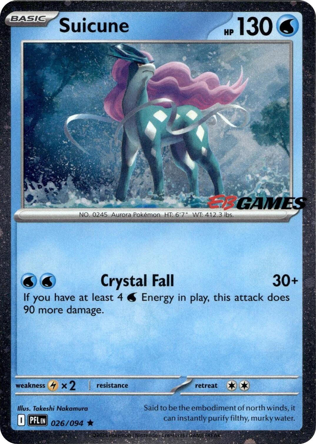 Suicune (026/094) (EB Games Exclusive) [Miscellaneous Cards] | Shuffle n Cut Hobbies & Games