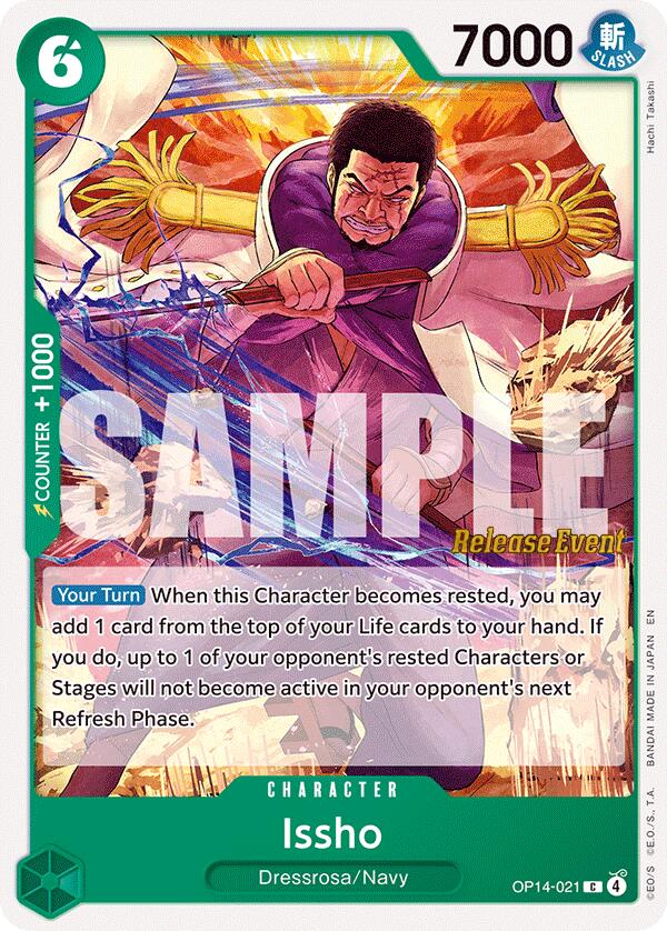 Issho (OP14-021) [The Azure Sea's Seven Release Event Cards] | Shuffle n Cut Hobbies & Games