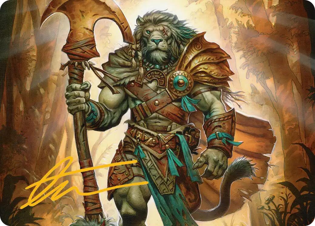 Ajani, Outland Chaperone Art Card (Gold-Stamped Signature) [Lorwyn Eclipsed Art Series] | Shuffle n Cut Hobbies & Games