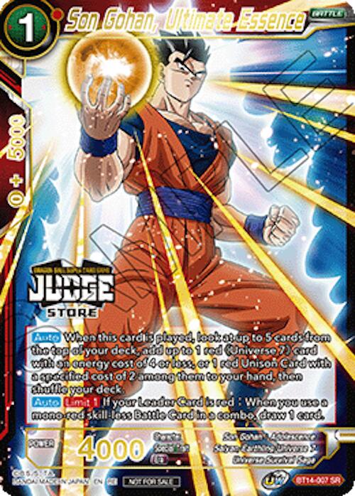 Son Gohan, Ultimate Essence (Judge Pack Vol.18) (Store) (BT14-007) [Judge Promotion Cards] | Shuffle n Cut Hobbies & Games