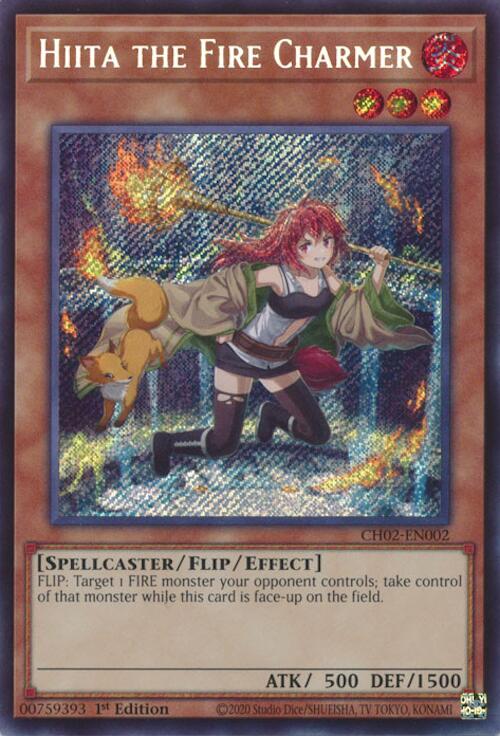 Hiita the Fire Charmer [CH02-EN002] Secret Rare | Shuffle n Cut Hobbies & Games