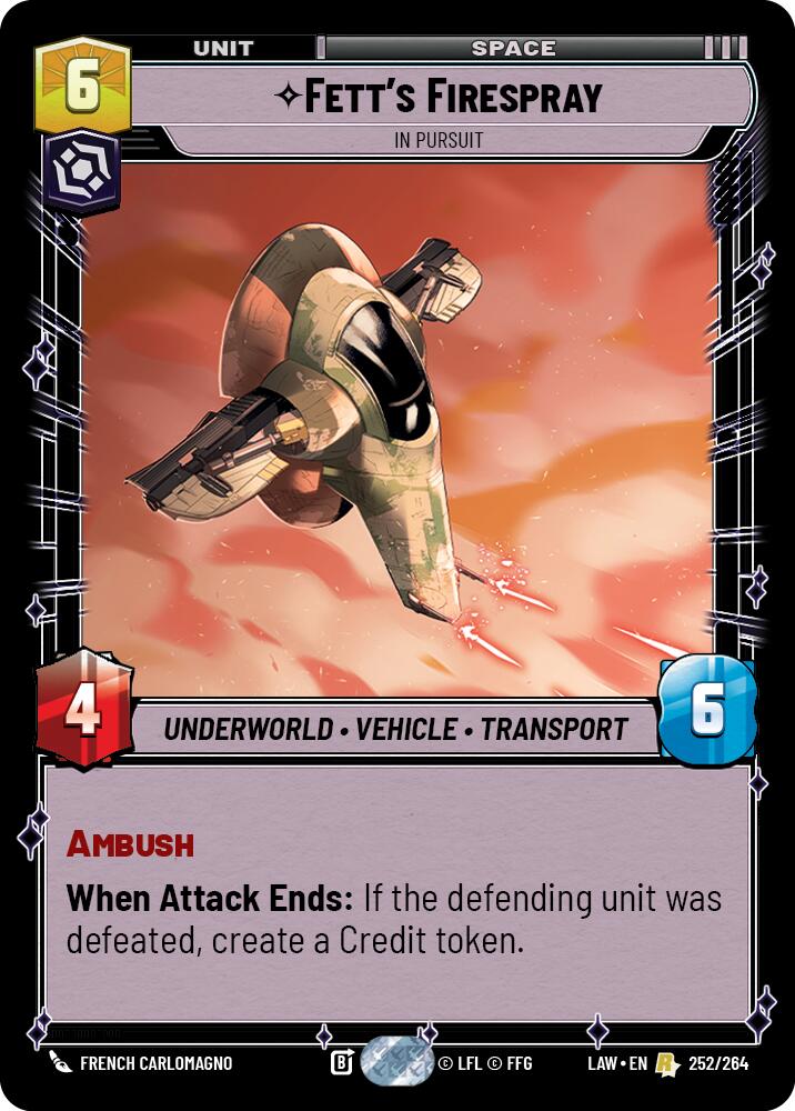 Fett's Firespray - In Pursuit (252/264) (252/264) [A Lawless Time] | Shuffle n Cut Hobbies & Games