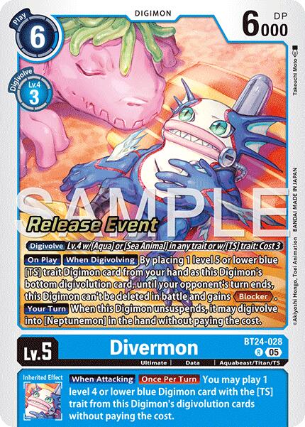 Divermon [BT24-028] [Time Stranger Release Events Cards] | Shuffle n Cut Hobbies & Games