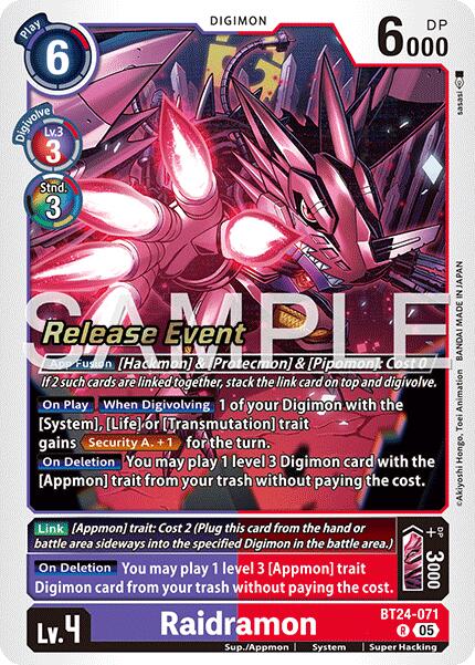 Raidramon [BT24-071] [Time Stranger Release Events Cards] | Shuffle n Cut Hobbies & Games
