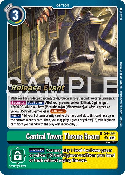 Central Town: Throne Room [BT24-094] [Time Stranger Release Events Cards] | Shuffle n Cut Hobbies & Games