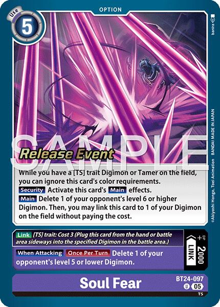Soul Fear [BT24-097] [Time Stranger Release Events Cards] | Shuffle n Cut Hobbies & Games
