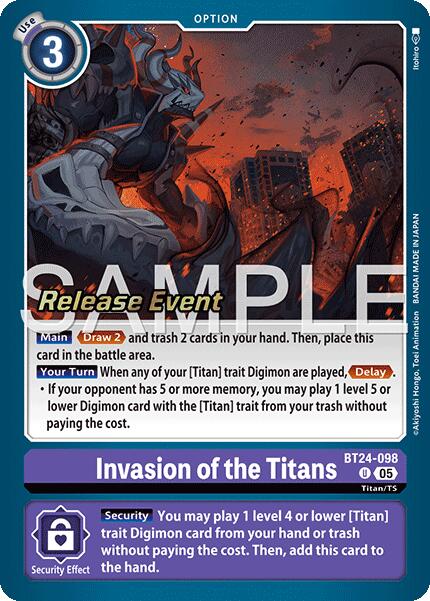 Invasion of the Titans [BT24-098] [Time Stranger Release Events Cards] | Shuffle n Cut Hobbies & Games