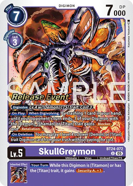 SkullGreymon [BT24-072] [Time Stranger Release Events Cards] | Shuffle n Cut Hobbies & Games