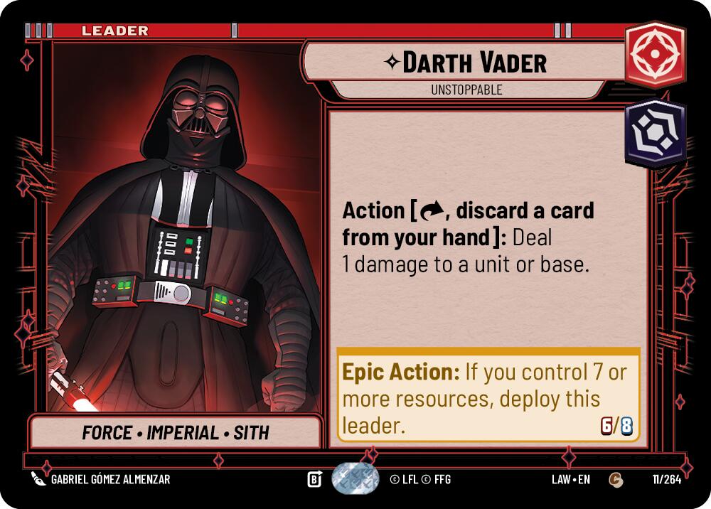 Darth Vader - Unstoppable (11/264) (11/264) [A Lawless Time] | Shuffle n Cut Hobbies & Games