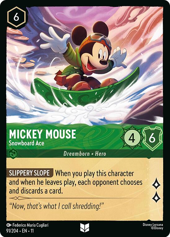 Mickey Mouse - Snowboard Ace (91/204) [Winterspell] | Shuffle n Cut Hobbies & Games