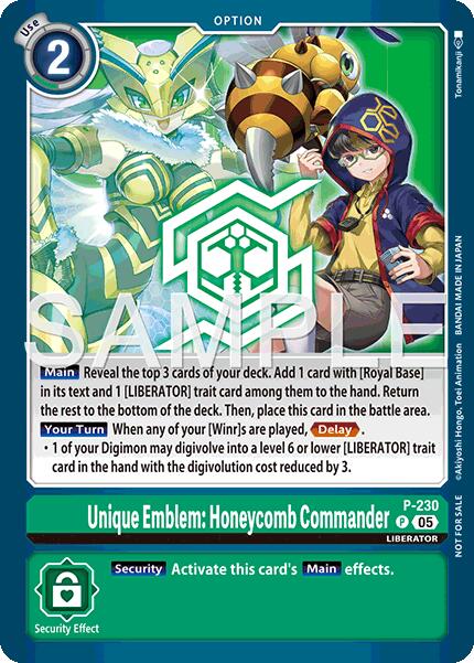 Unique Emblem: Honeycomb Commander [P] (Dawn of Liberator Box Topper) [Promotional Cards] | Shuffle n Cut Hobbies & Games