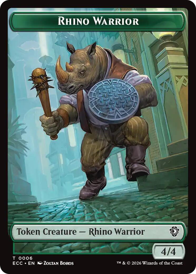 Rhino Warrior // Elemental (0009) Double-Sided Token [Lorwyn Eclipsed Tokens] | Shuffle n Cut Hobbies & Games