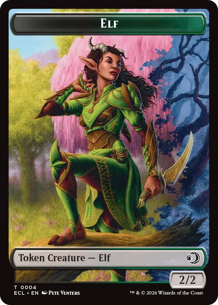 Elf // Kithkin (0007) Double-Sided Token [Lorwyn Eclipsed Tokens] | Shuffle n Cut Hobbies & Games