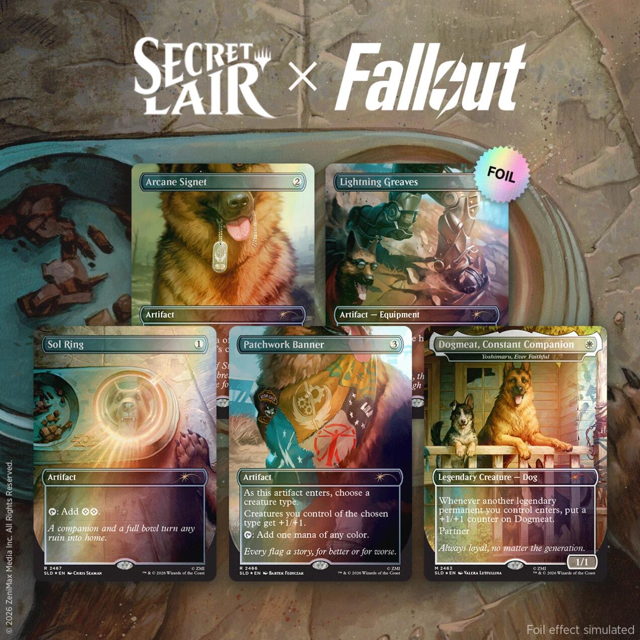 Secret Lair: Drop Series - Secret Lair x Fallout (Greet the Dog - Traditional Foil Edition) | Shuffle n Cut Hobbies & Games