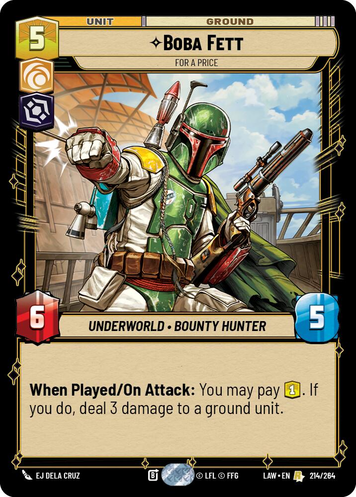 Boba Fett - For a Price (214/264) (214/264) [A Lawless Time] | Shuffle n Cut Hobbies & Games