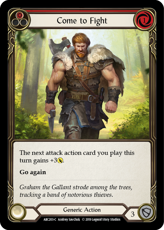 Come to Fight (Red) [ARC203-C] (Arcane Rising)  1st Edition Normal | Shuffle n Cut Hobbies & Games