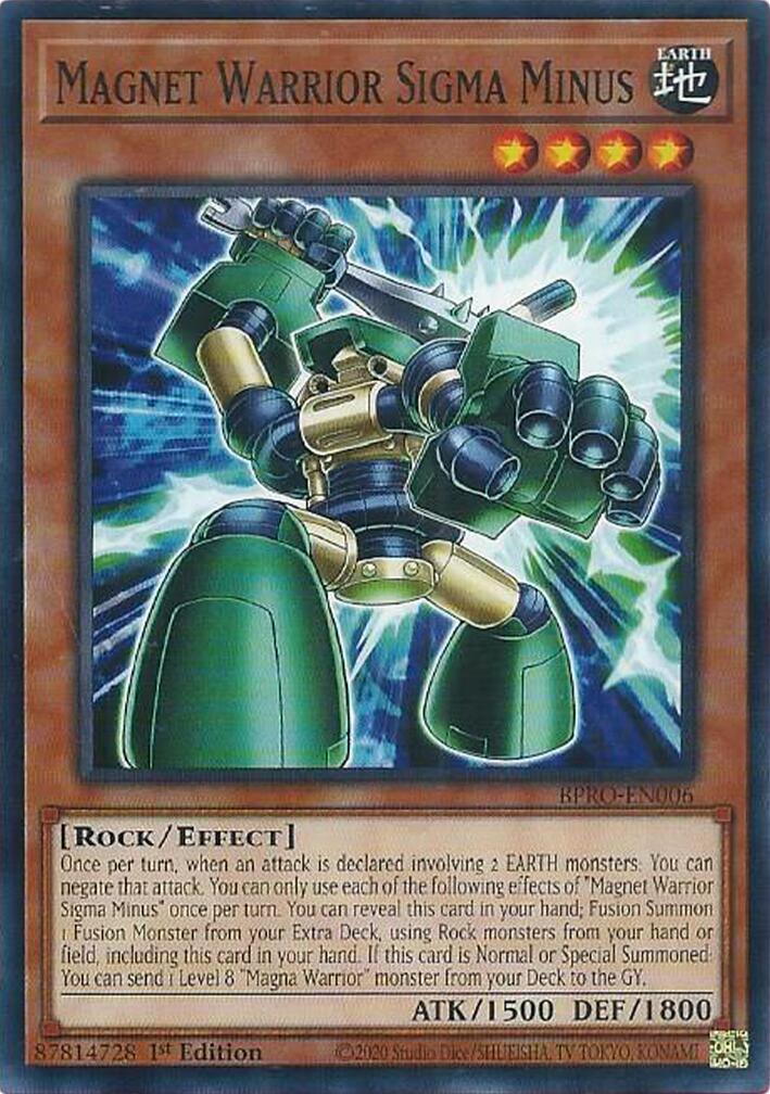 Magnet Warrior Sigma Minus [BPRO-EN006] Common | Shuffle n Cut Hobbies & Games
